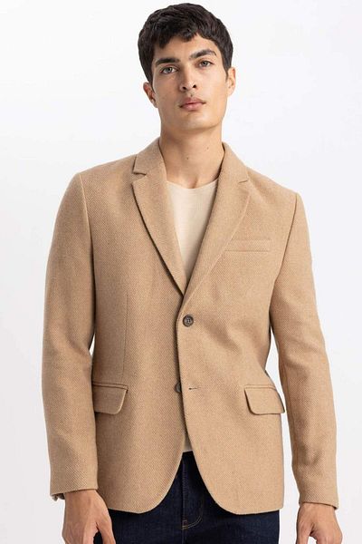 DeFacto Modern Fit Jacket Collar Buttoned Blazer Jacket B5736Ax23Au