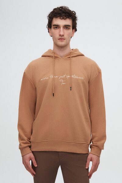 Twn Φούτερ με κουκούλα με 3 κλωστές με κέντημα καπνού Relaxed Fit