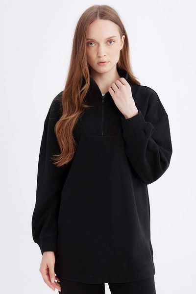 DeFacto Regular Fit Half Zip Thessaloniki Fabric Long Sleeve Tunic B4306Ax23Cw