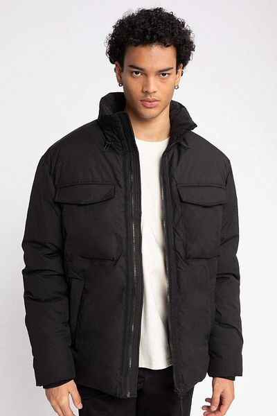 DeFacto Water Repellent down Coat Slim Fit Slim Fit Stand Collar Zipper Double Pocket A3662Ax23Wn