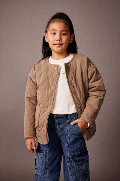 DeFacto Κοριτσίστικο παλτό με επένδυση από τεχνητή γούνα διπλής όψης A0853A823AU