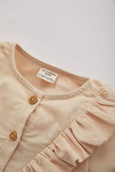 DeFacto Baby Girl Long Sleeve Velvet Dress B3533A523Wn