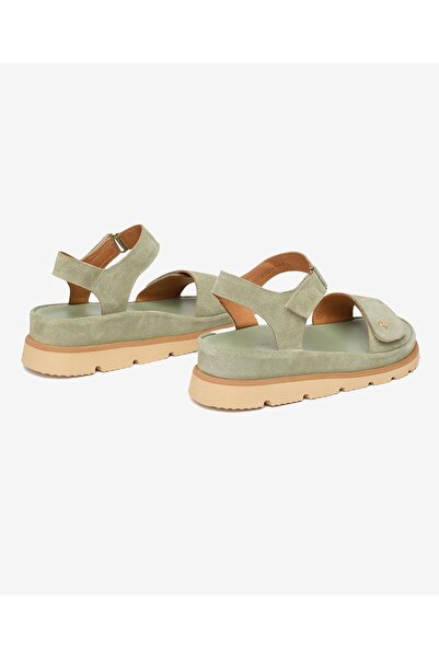 Greyder Women's Green Suede Genuine Leather Sandals 5Y2Cs59253