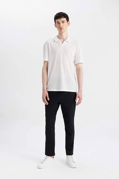 DeFacto Slim Fit Slim Fit Short Sleeve White Polo T-Shirt W9274Az23Sp