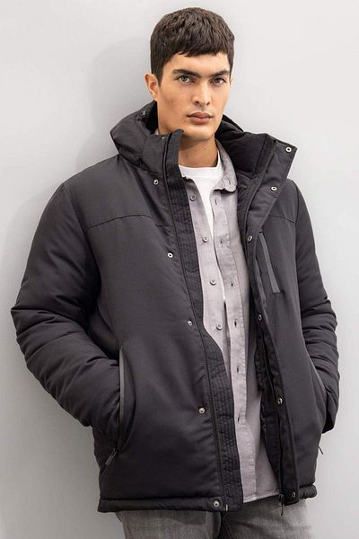 DeFacto Water Repellent down Jacket with Hooded Zipper and Pockets - U4206Az23Wn