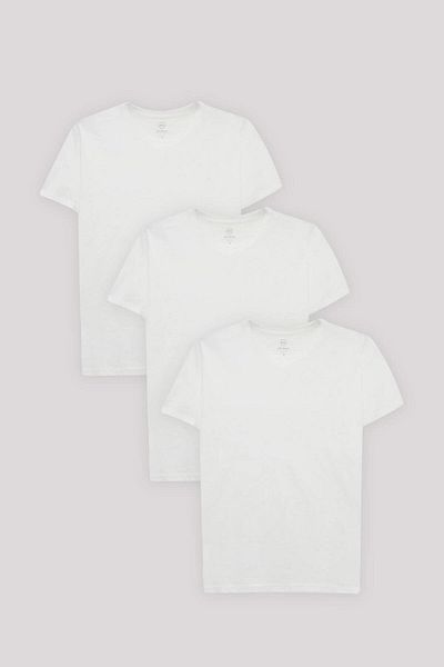 D'S Damat Ds Damat Slim Fit White 3-Piece T-Shirt