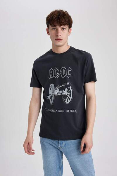 DeFacto AC/DC Bisiklet Yaka Kısa Kollu Tişört B5328AX23WN