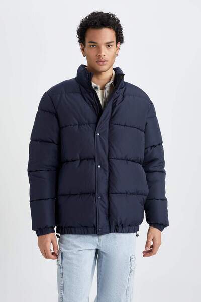 DeFacto Fermuarlı Çıtçıtlı Cepli Dik Yaka Şişme Mont A2519AX23WN