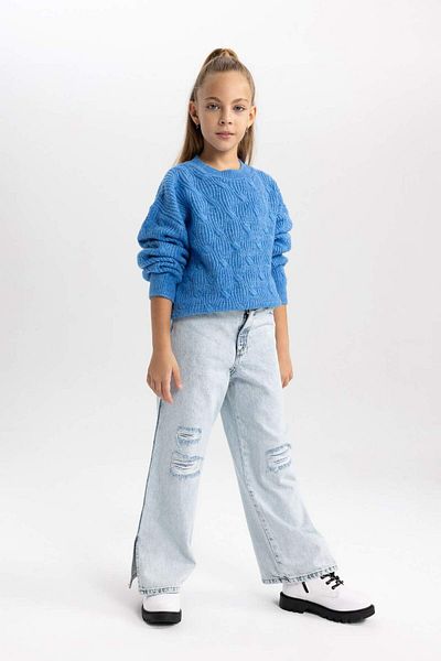DeFacto Lányoknak készült Crew Neck kötöttáru pulóver B2981A823WN