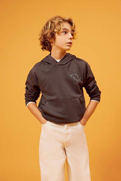 DeFacto Boy's Back Printed Hooded Sweatshirt B5487A823Wn