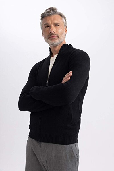 DeFacto Slim Fit Slim Fit Stand Collar Knitwear Cardigan X8904Az23Au