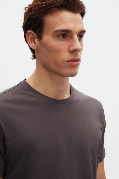 D'S Damat Comfort Anthracite 100% Cotton T-Shirt