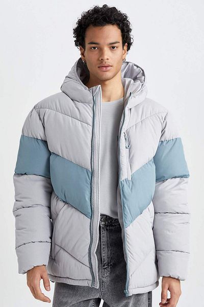 DeFacto Water Repellent Hooded down Jacket with Zipper Double Pockets U1708Az23Wn