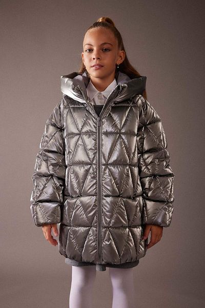 DeFacto Girls Water Repellent Hooded Fleece Lined Shiny Coat A0856A823Au