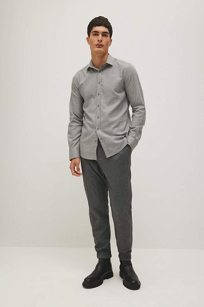 DeFacto Slim Fit Slim Fit Basic Plain Long Sleeve Shirt A7894Ax23Au