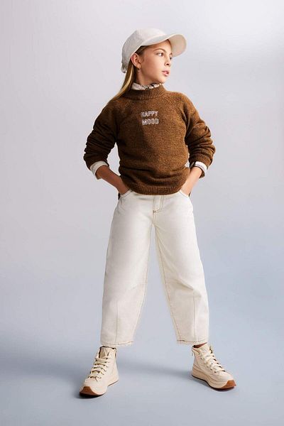 DeFacto Girls Loose Fit Half Turtleneck Sweater B3996A823Au