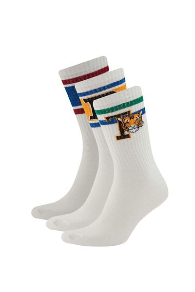 DeFacto Men's 3-Piece Cotton Long Socks A6067Axns