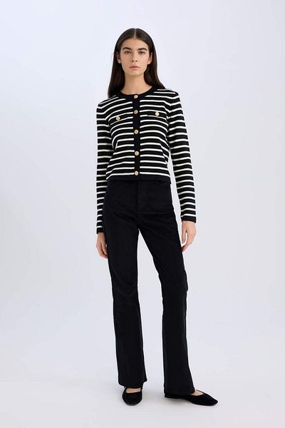 DeFacto Pantaloni de bază din velur cu picioare largi S0612AZ23WN