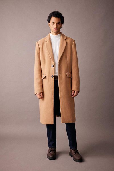 DeFacto Slim Fit Cashmere Coat Parka Slim Fit Lined Button Pocket A3775Ax23Wn