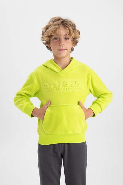 DeFacto Boy's Hooded Fleece Sweatshirt B2974A823Wn