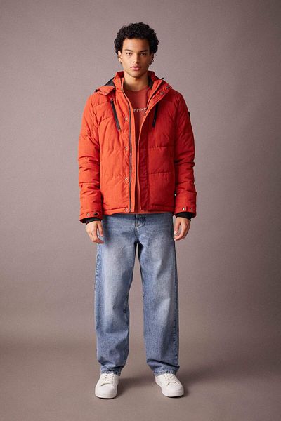 DeFacto Inflatable Coat Thermal Insulation Removable Hood Fleece-Lined Waterproof U9773Az23Wn