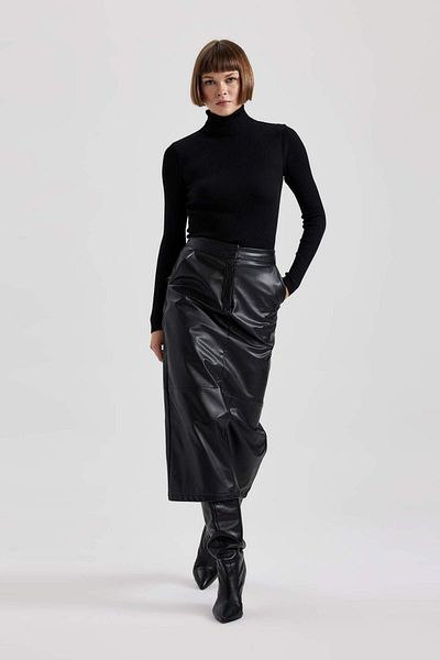 DeFacto Fitted Turtleneck Basic Plain Knitwear Sweater B2092Ax23Wn