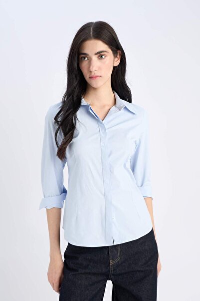 DeFacto Fitted Uzun Kollu Basic Gömlek Y4651AZ23AU
