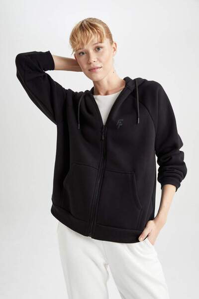 DeFacto DeFactoFit Oversize Fit Mikina s kapucí, dvojitá kapsa na zip, tlustá mikina B0992AX23AU