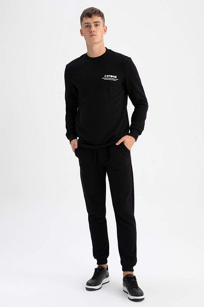 DeFacto Slim Fit Slim Fit Crew Neck Printed Sweatshirt Z3242Az23Au