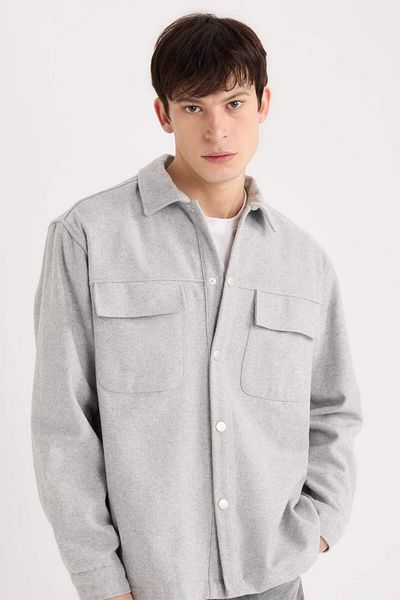 DeFacto Jachetă cămașă cu mânecă lungă Relax Fit Lumberjack Basic cu buzunare simple A6876AX23AU