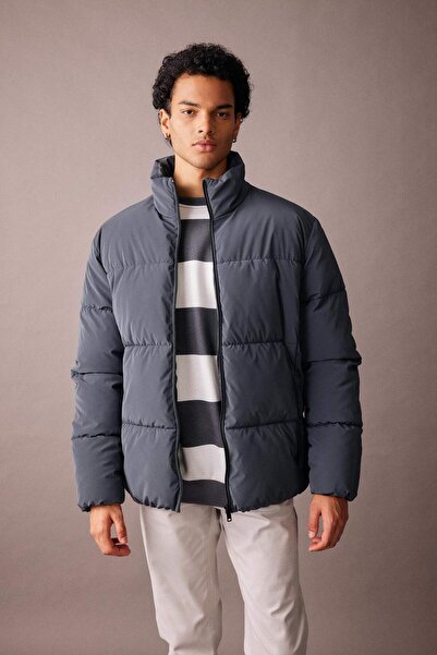 DeFacto Slim Fit Puffer Coat Slim Fit Stand Collar Lined Zipper Double Pockets U4213Az23Au