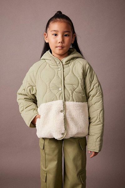DeFacto Girls' Hooded Fleece Lined Quilted Coat A2491A823Au