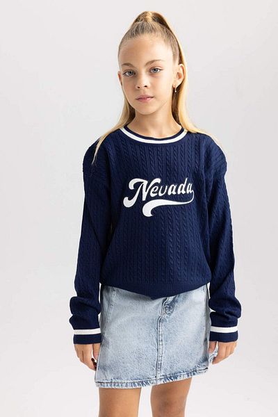DeFacto Girls' Crew Neck Sweater A2885A823Au
