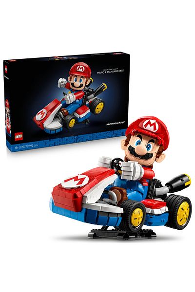 LEGO ®   Super Mario: Mario Kart – Mario and Standard Kart 72037 - 18+ Model Building Set (1972 Pr)