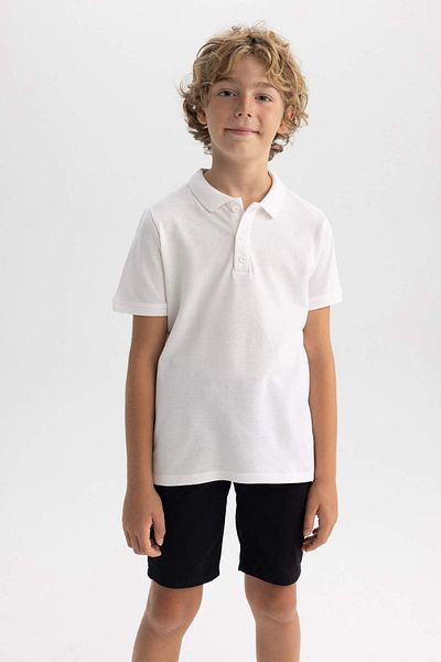 DeFacto Boy's Pique Short Sleeve Basic Plain Polo T-Shirt B0668A8Ns