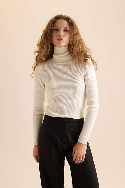 DeFacto Pulover cu gât roșu slim fit X7912AZ23AU