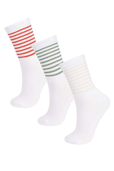 DeFacto Women's Comfortable Elastic 3-Piece Cotton Long Socks A5875Axns
