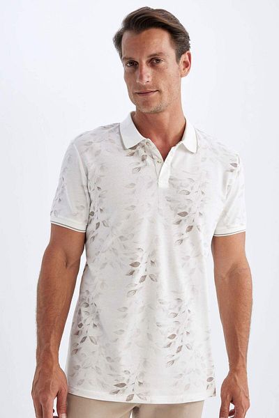 DeFacto Slim Fit Slim Fit Polo Neck Printed Short Sleeve T-Shirt B0600Ax23Hs