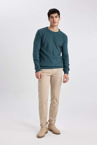 DeFacto Regular Fit Fermuar Cepli Düz Paça Gabardin Chino Kanvas Pantolon B2088ax23au