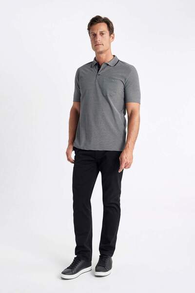 DeFacto Μπλουζάκι πόλο με κοντό μανίκι από βαμβακερό κανονικό εφαρμογή X7133AZ23SM