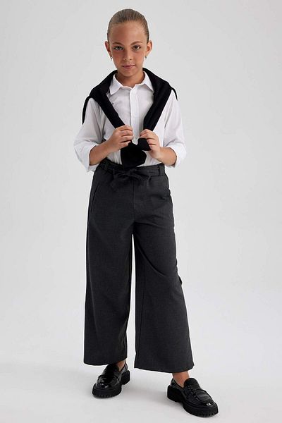 DeFacto Girls Anthracite Wide Leg School Trousers A2333A823Au