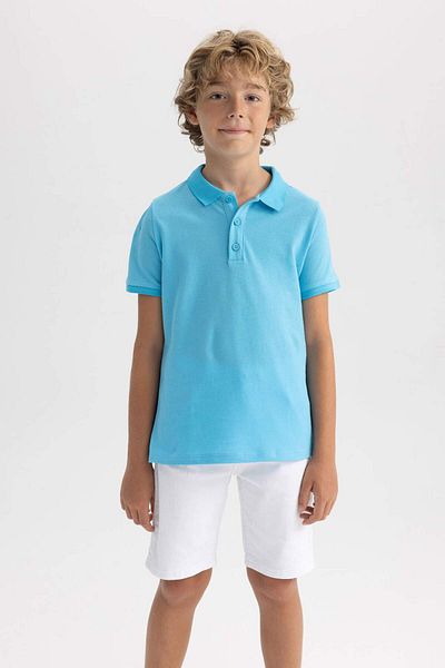 DeFacto Boy's Pique Short Sleeve Basic Plain Polo T-Shirt B0668A8Ns