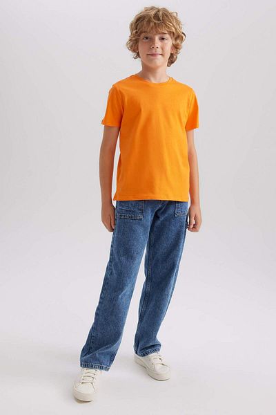 DeFacto Boy's Crew Neck Basic Plain Short Sleeve T-Shirt B0667A8Ns
