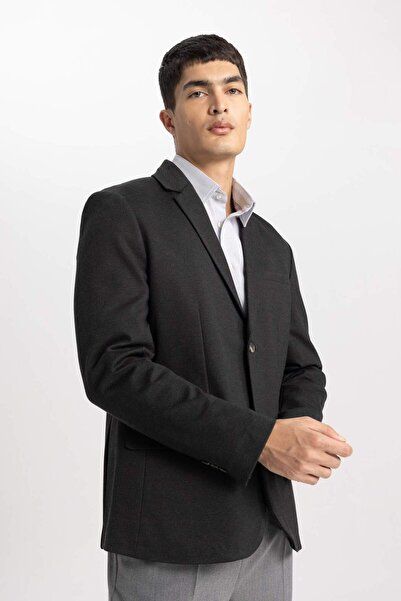 DeFacto Modern Fit Ceket Yaka Düğmeli Blazer Ceket B0122AX23AU
