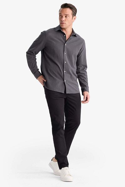 DeFacto Pantaloni de vară din pânză chino din Gabardine Slim Fit Slim Fit Pantaloni îngusti cu buzunare B2089AX23AU