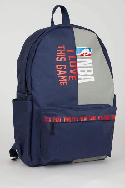 DeFacto Unisex NBA Wordmark Spor Baskılı Su İtici Kumaş Okul Çantası A5472AXNS