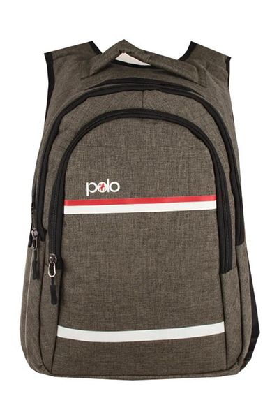 Temel My Polo Backpack Red White Striped Khaki 8860