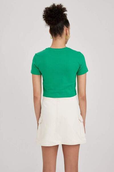 DeFacto Cool Fitted Basic κοντομάνικο Crop T-shirt T9631AZ23SM