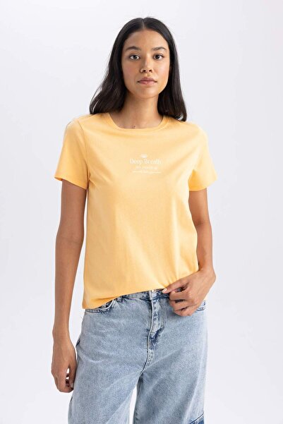 DeFacto Regular Fit Rowerka z nadrukiem na krótkim rękawie B0234AX23HS