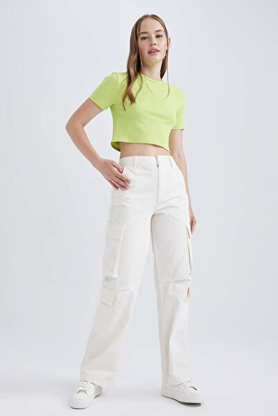 DeFacto Coool Straight Fit Pantolon Cargo Gabardin 100% pamut A6265AX23SM